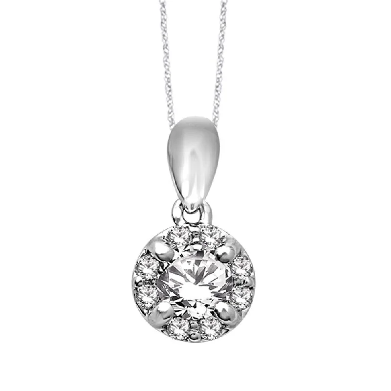 Women’s initial necklace-14K White Gold 1/2 Ct.Tw.Diamond Fashion Pendant