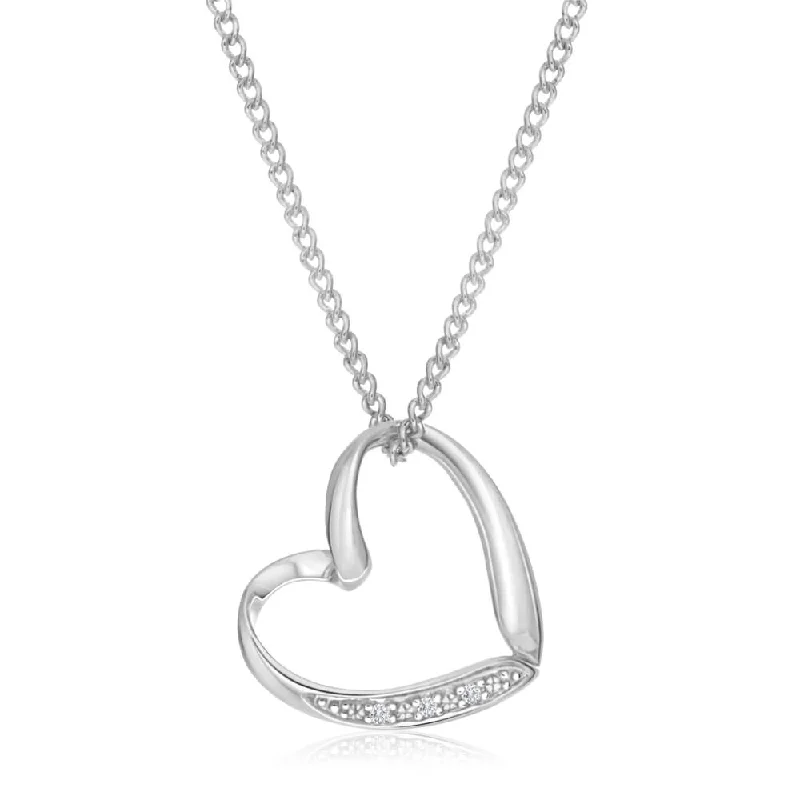 Women’s statement pendant necklace-9ct Elegant White Gold Diamond Pendant