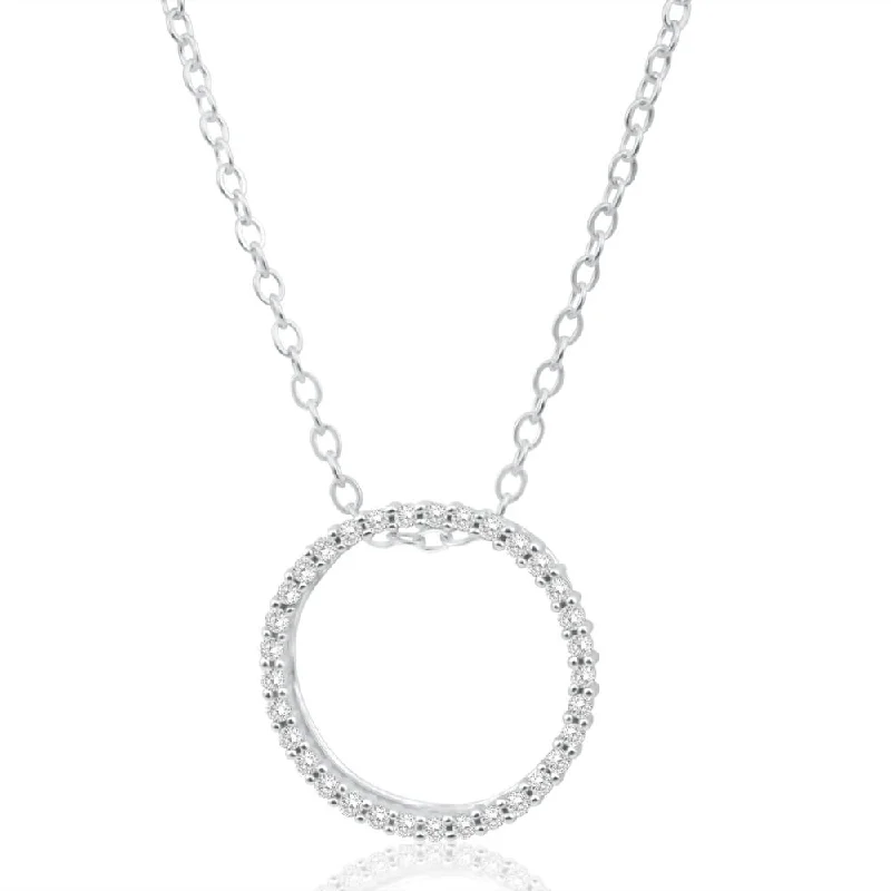 Women’s chunky necklace-9ct White Gold Radiant Diamond Pendant