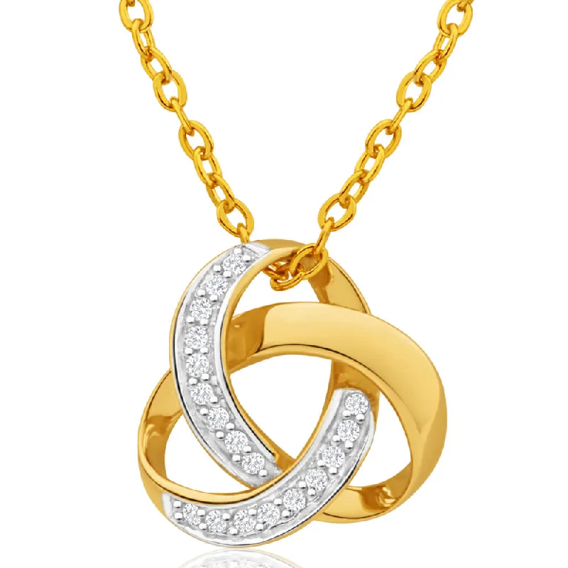 Women’s statement necklace-9ct Yellow Gold Classic Diamond Pendant