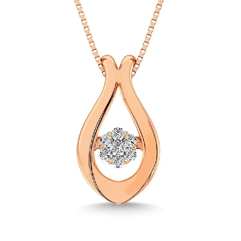 Women’s red gemstone necklace-Diamond 1/20 Ct.Tw. Shimmering Pendant in 10K White Gold