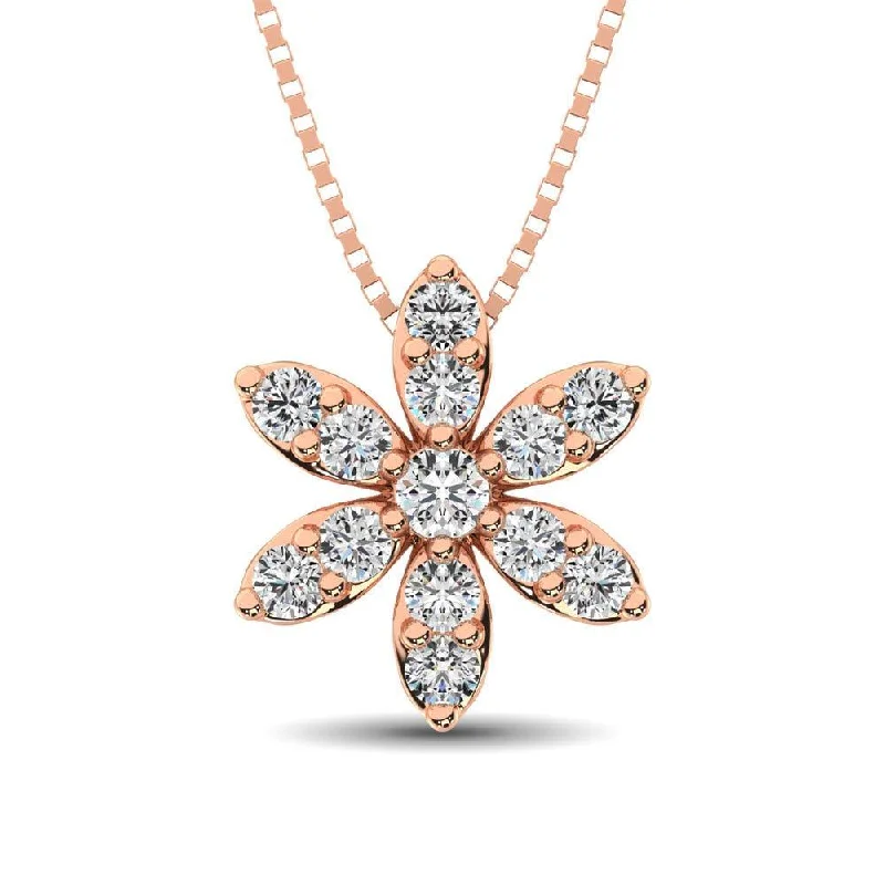 Women’s unique pendant necklace-Diamond 1/4 Ct.Tw. Flower Pendant