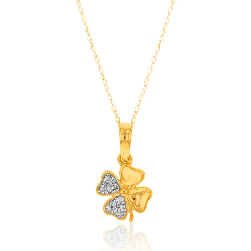 Women’s religious necklace-Luminesce Lab Grown Diamond Pendant in 9ct Yellow Gold with Rope Chain