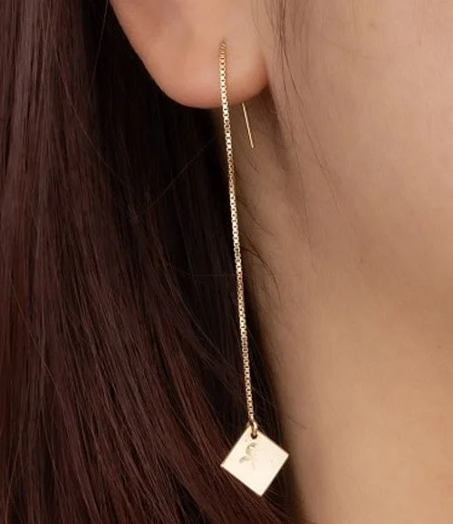 Women’s hoop earrings-Square Threader Earrings