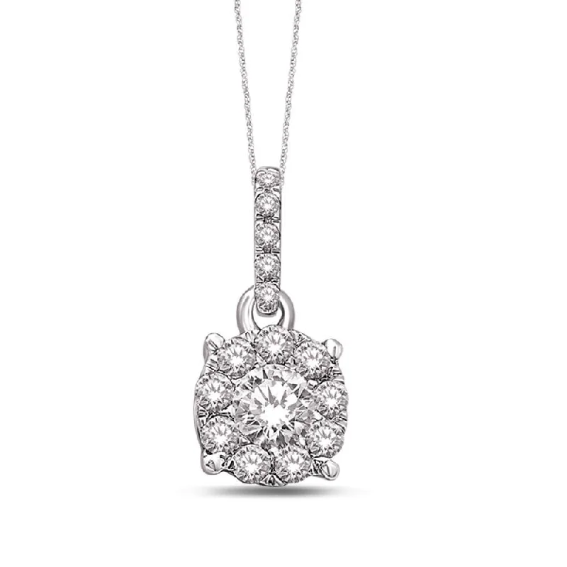 Women’s lock necklace-14K White Gold 1/4 Ct.Tw Diamond Fashion Pendant