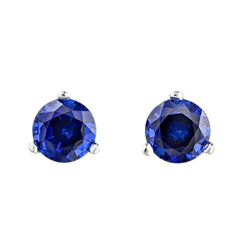 Women’s fashion earrings-Blue Sapphire Martini Stud Earrings