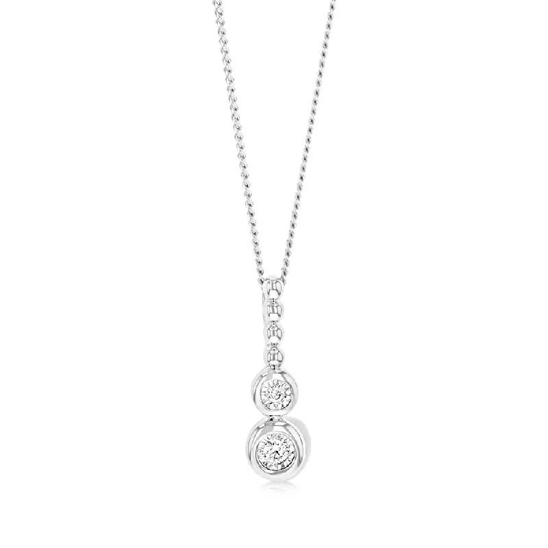 Women’s elegant chain necklace-Luminesce lab Grown Sterling Silver 0.05Ct Diamond Pendant