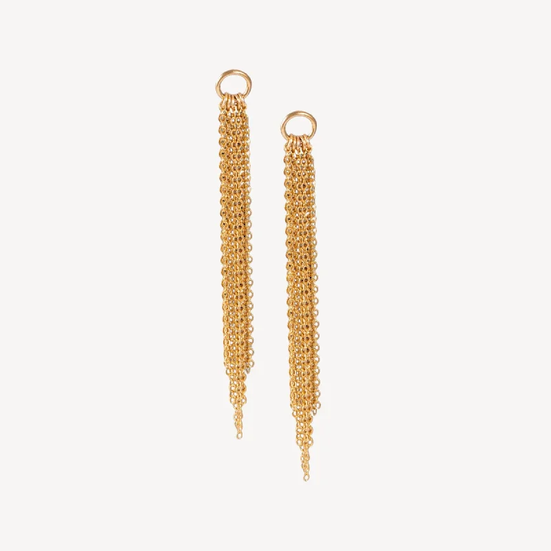 Women’s crystal drop earrings-Tassel Circle Stud Earrings