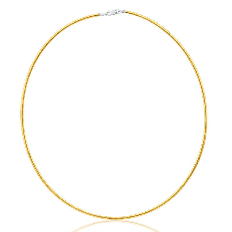 Women’s heart necklace-9ct White And Yellow Gold Silver Filled Reversible Omega Chain 45cm