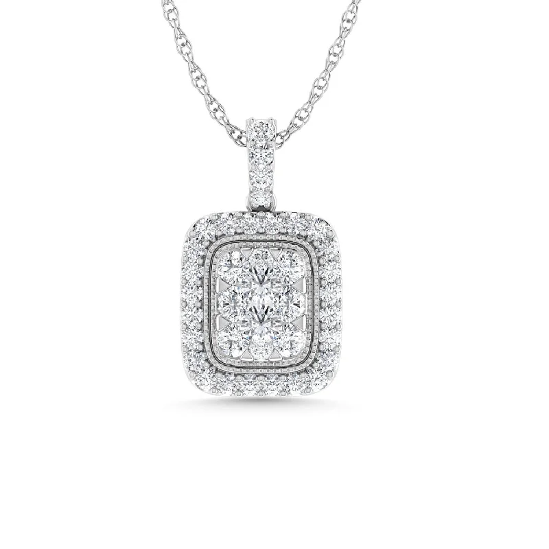 Women’s sparkling necklace-Diamond 7/8 Ct.Tw. Fashion Pendant in 14K White Gold