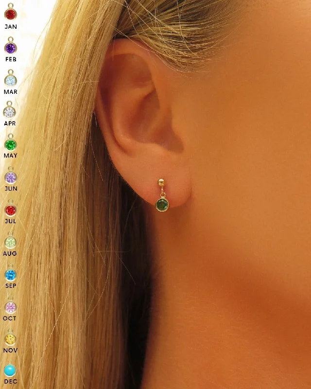 Women’s luxury hoop earrings-Small CZ Birthstone Stud Earrings  - 14k Yellow Gold Fill