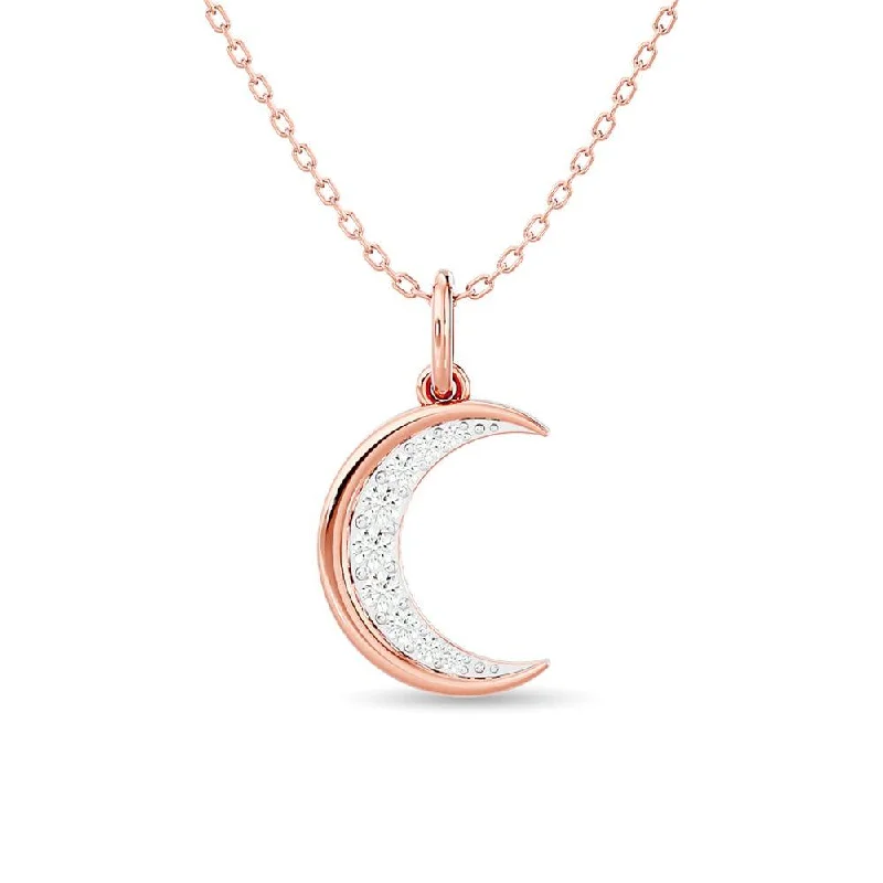 Women’s religious necklace-Diamond 1/8 ct tw Moon Pendant in 10K Rose Gold