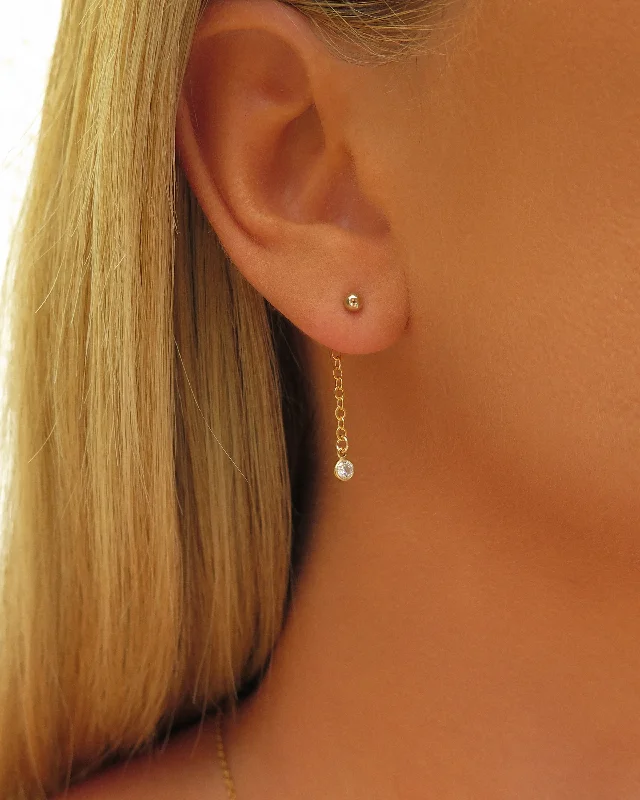 Women’s large hoop earrings-CZ Chain Drop Stud Earring Extensions