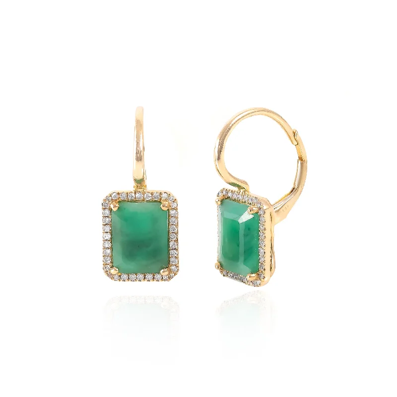 Women’s minimalist earrings-Emerald Drop Earrings