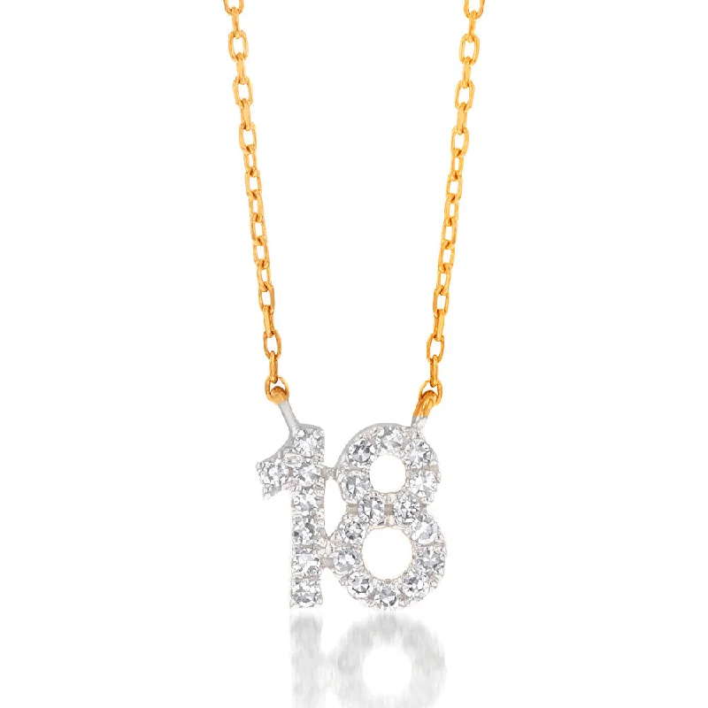 Women’s chain necklace-Luminesce Lab Grown Diamond 18 Pendant in 9ct Yellow Gold on Adjustable 45cm Chain