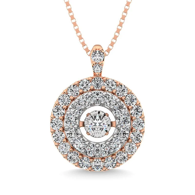 Women’s delicate necklace-Diamond 3/8 Ct.Tw. Shimmering Pendant in 10K Rose Gold