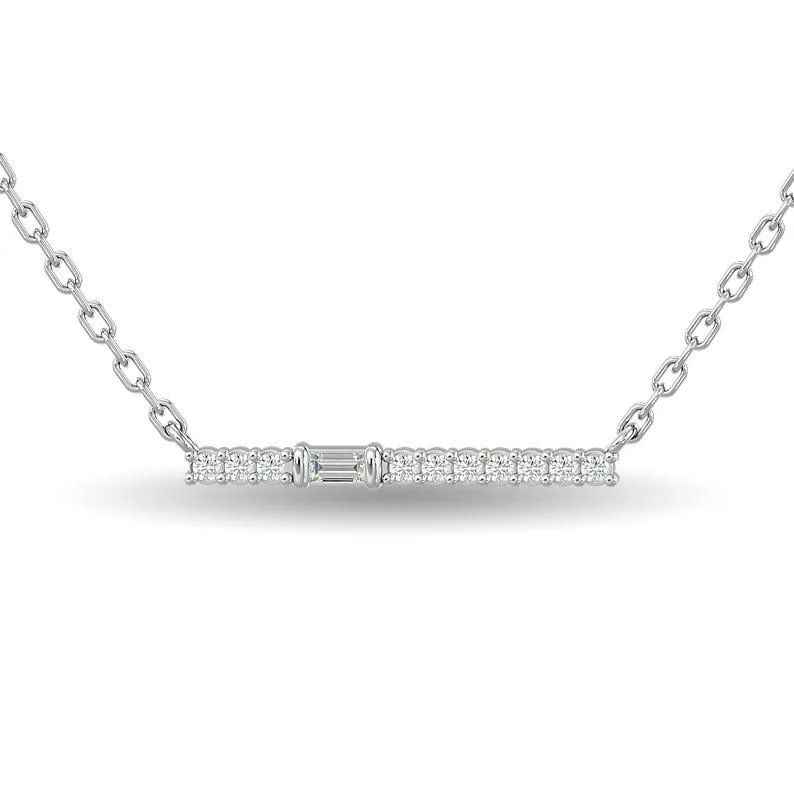 Women’s pearl pendant necklace-Diamond 1/8 Ct.Tw. Fashion Pendant in 14K White Gold