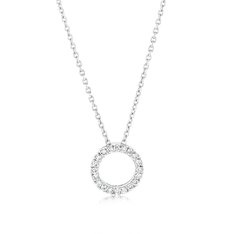 Women’s unique pendant necklace-Luminesce Lab Grown 1/10 Carat Diamond Circle of Life Pendant in Sterling Silver