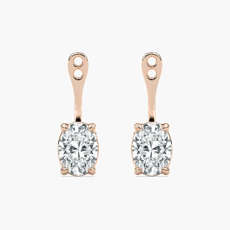 Women’s silver hoop earrings-Lab Grown Diamond Drop Earring Jackets