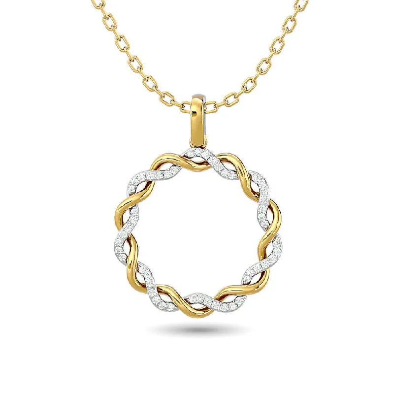 Women’s anniversary necklace-Diamond Fashion Pendant 1/6 ct tw in 10K Yellow Gold