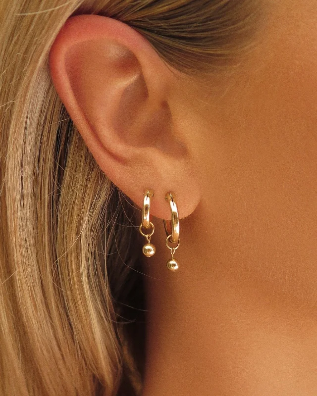 Women’s sparkly earrings-Classic Thick Hoop Earrings Set (10% Off)  - 14k Yellow Gold Fill