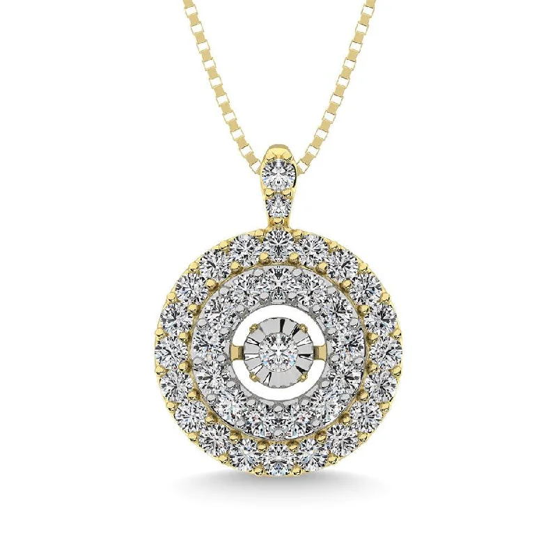 Women’s silver necklace-Diamond 3/8 Ct.Tw. Shimmering Pendant in 10K Yellow Gold