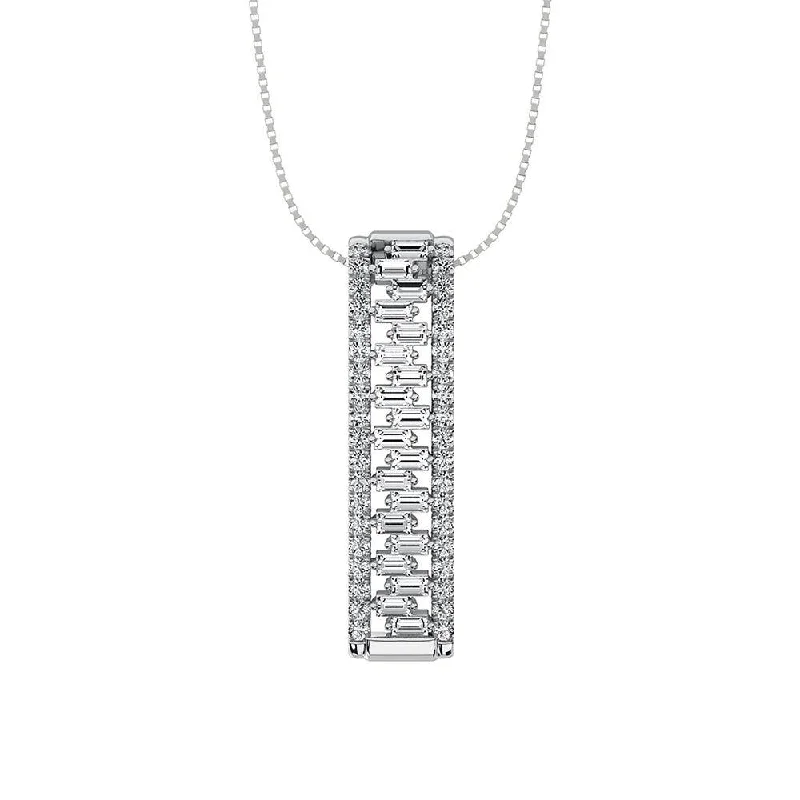 Women’s dainty necklace-Diamond 1/4 Ct.Tw. Slide Pendant in 14K White Gold