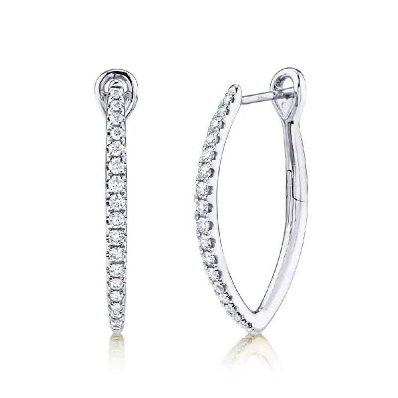 Women’s trendy earrings-Diamond V Hoops