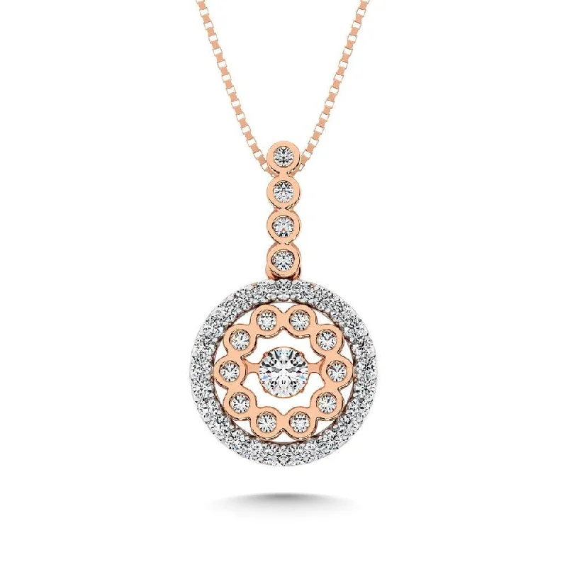 Women’s elegant necklace-10K Two Tone 1/2 Ctw Diamond Fashion Pendant