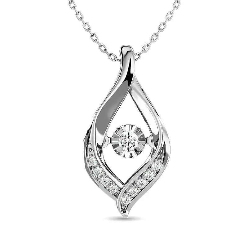 Women’s trendy necklace-Diamond Slide Pendant 1/10 ct tw in 10K White Gold