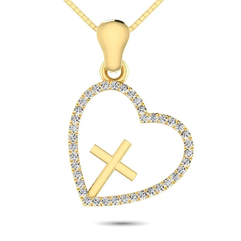 Women’s sparkling necklace-Diamond 1/10 Ct.Tw. Heart Pendant in 10K Yellow Gold