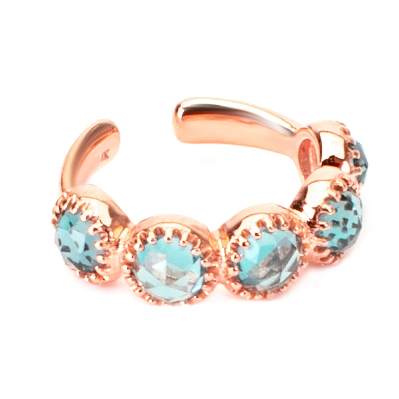 Women’s sparkling hoop earrings-Topaz Ear Cuff