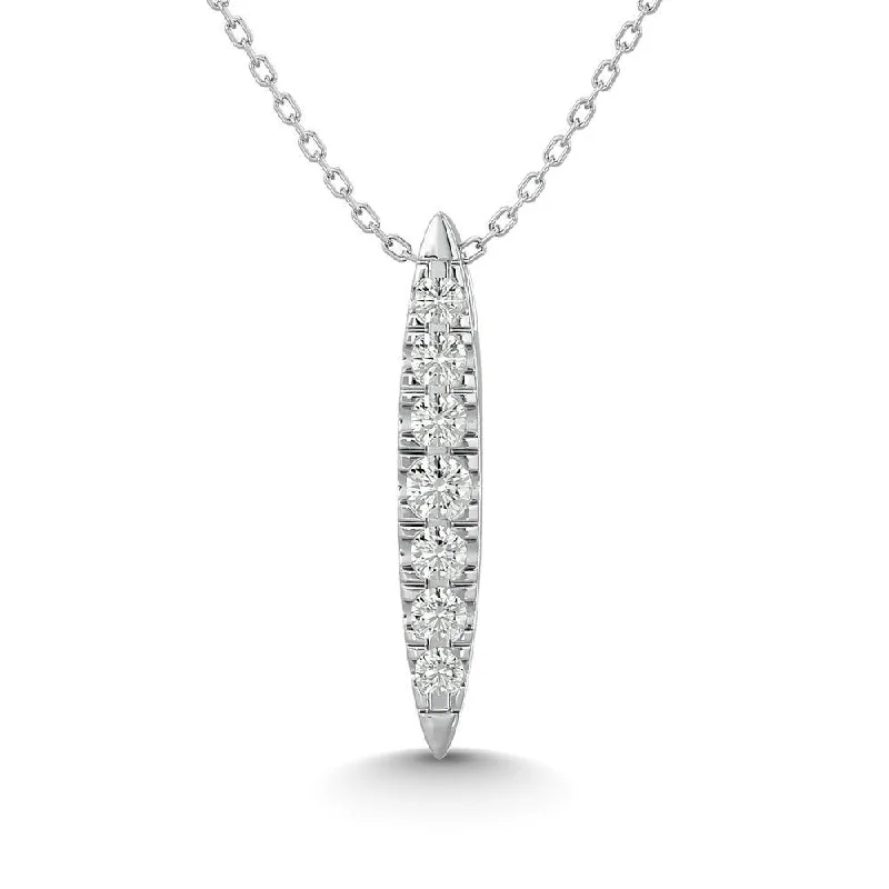 Women’s double pendant necklace-10KT WHITE GOLD 1/10CT TW DIAMOND PENDANT