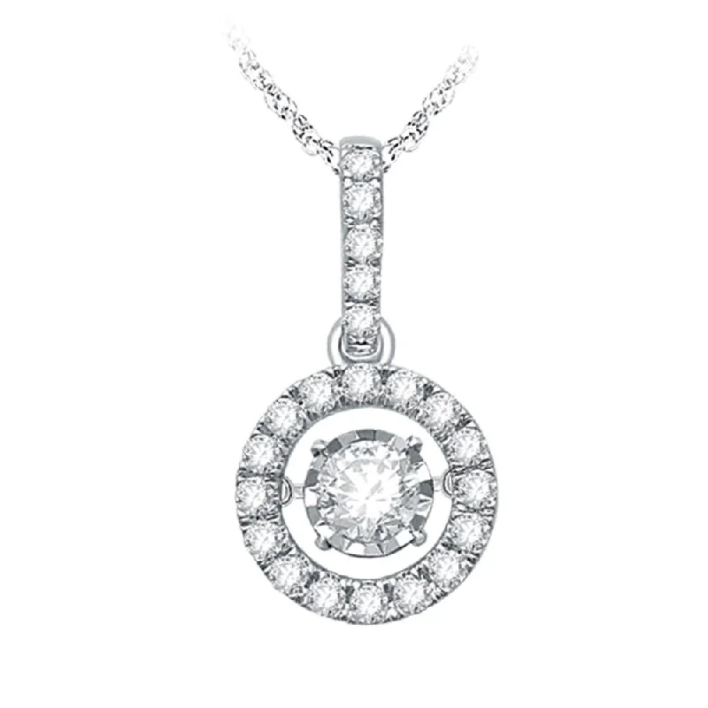 Women’s custom necklace-14K White Gold 9/10 Ct.Tw. Moving Diamond Fashion Pendant