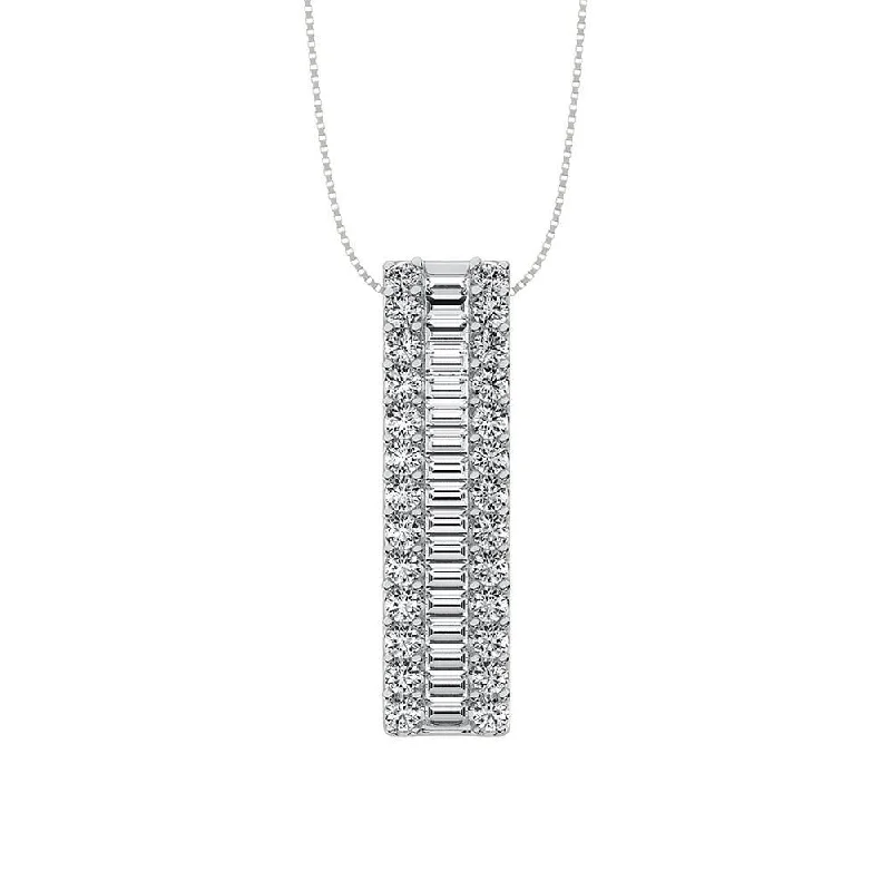 Women’s delicate necklace-Diamond 1 Ct.Tw. Slide Pendant in 14K White Gold