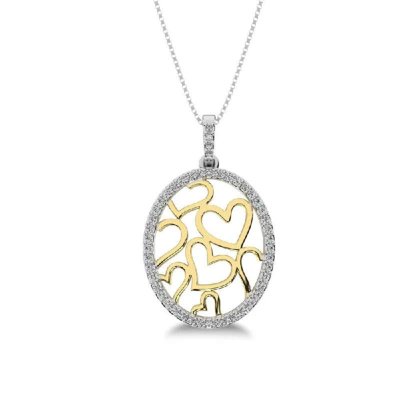 Women’s diamond pendant necklace-10K Yellow Gold 1/4 Ct.Tw. Diamond Heart Pendant