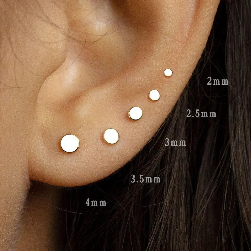 Women’s butterfly earrings-Tiny Disc Gold Threadless Flat Back Earrings, Nose Stud, 20,18,16ga, 5-10mm, Surgical Steel, SHEMISLI SS539, SS540, SS541, SS542, SS543