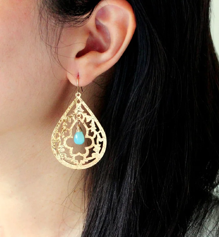 Women’s dangle earrings-Modern Western Teardrop Earrings