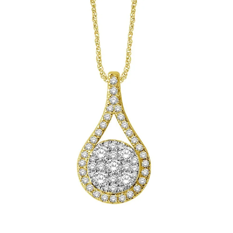 Women’s meaningful necklace-14K Yellow Gold 3/4 Ctw Diamond Fashion Pendant