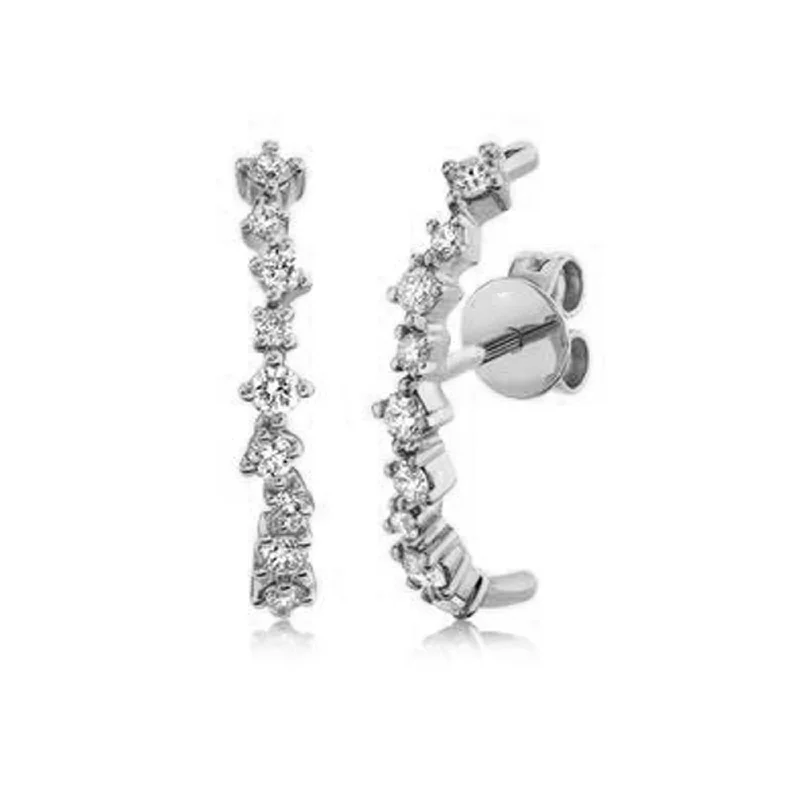 Women’s diamond hoop earrings-Diamond Cuff Studs