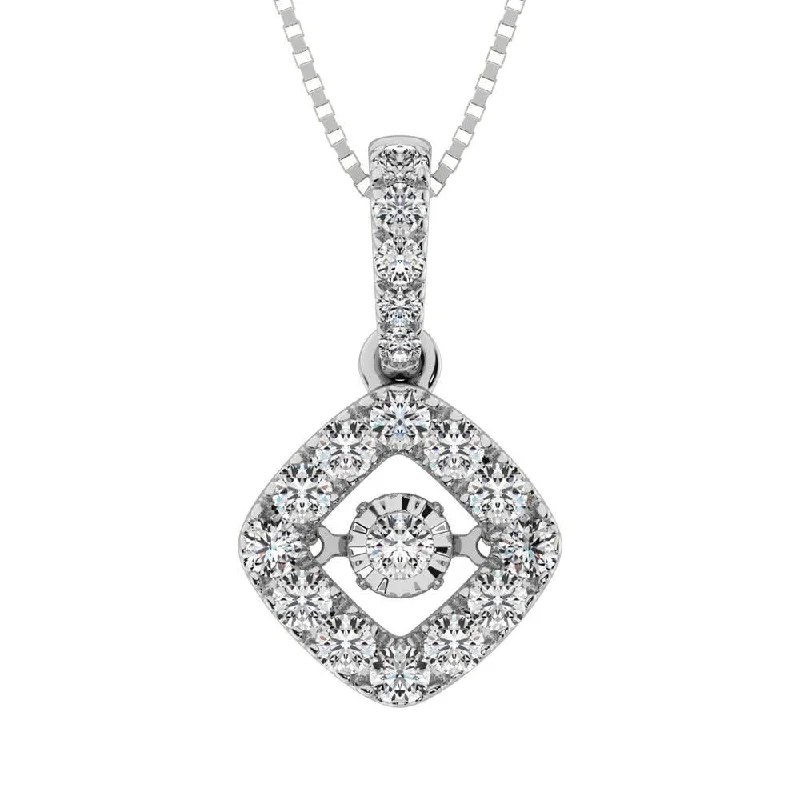 Women’s elegant necklace-14K White Gold 5/8 Ct.Tw.Diamond Moving Diamond Pendant