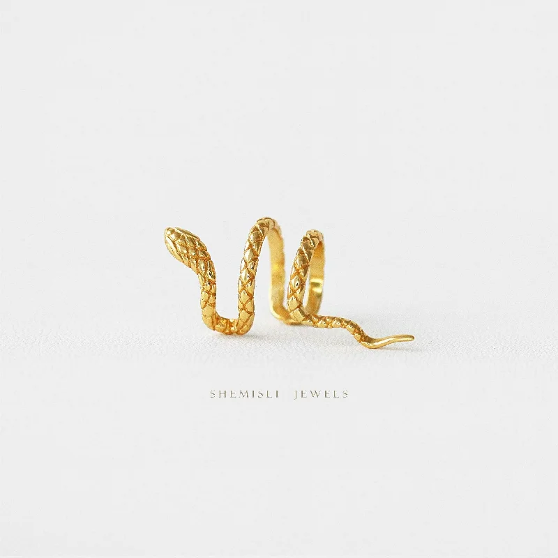 Women’s modern earrings-Serpent Cuff, Snake Earrings, Gold, Silver SF046 LR