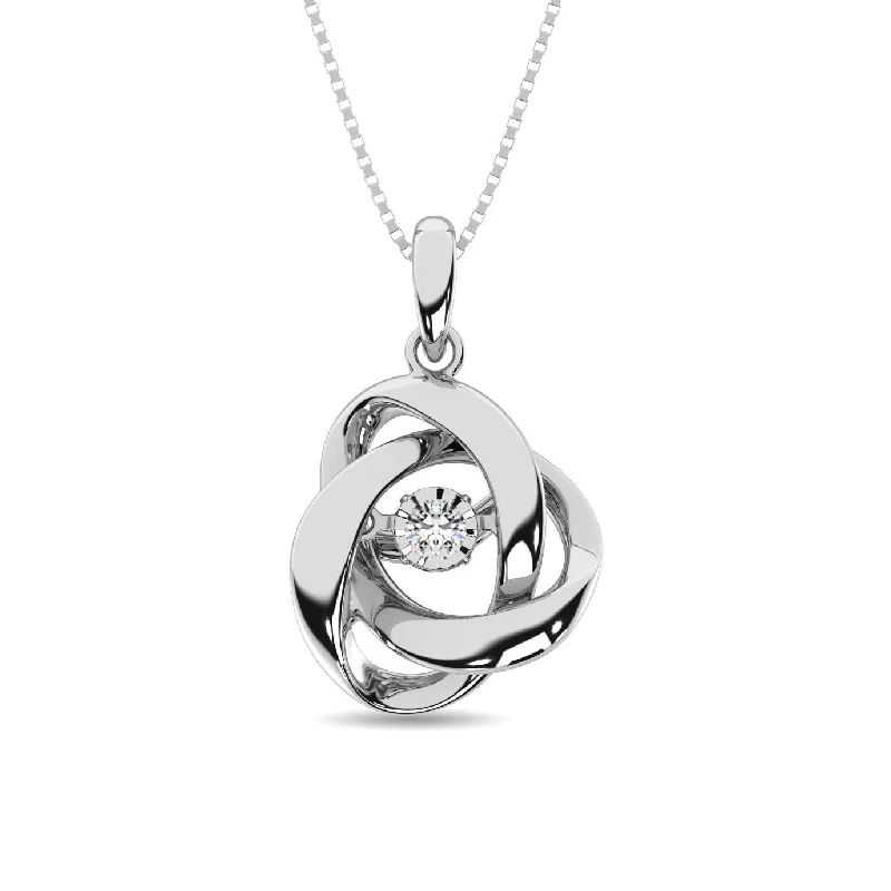 Women’s statement necklace-Diamond 1/20 Ct.Tw. Shimmering Pendant in Sterling Silver