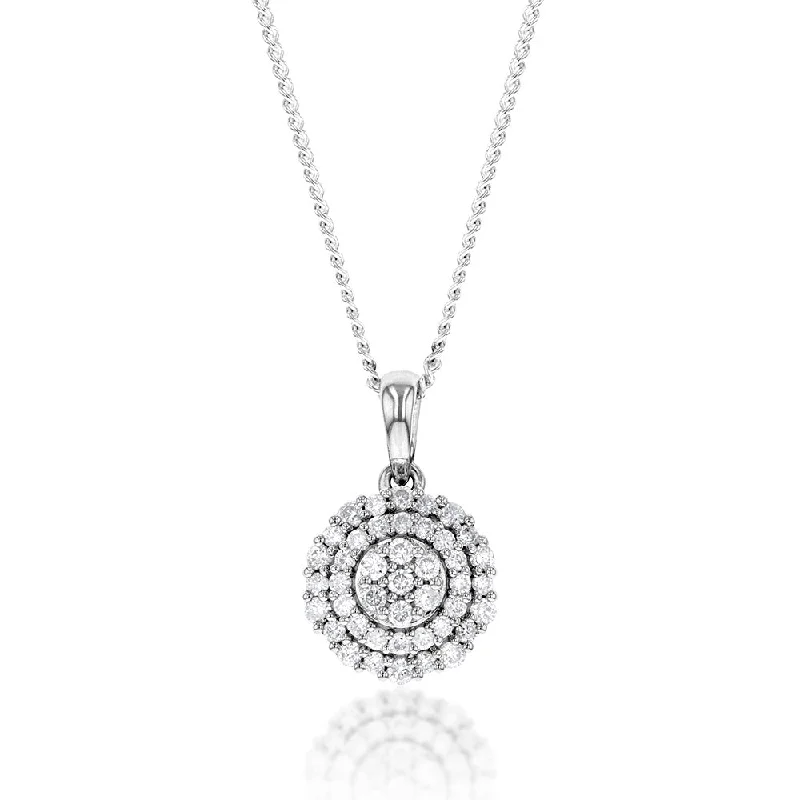 Women’s two-tone necklace-Luminesce Lab Grown 1/4 Carat Diamond in Sterling Silver Pendant on Chain