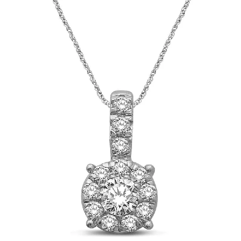 Women’s fashion statement necklace-14K White Gold 1/5 Ct.Tw. Diamond Fashion Pendant