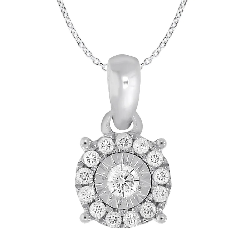 Women’s delicate necklace-9ct White Gold Enticing Diamond Pendant