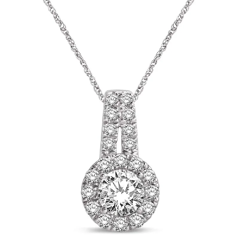 Women’s personalized pendant necklace-14K White Gold 3/8 Ct.Tw. Diamond Fashion Pendant