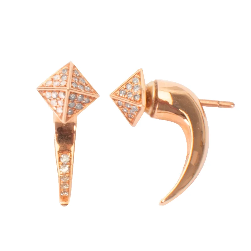 Women’s hoop earrings-Pyramid Earrings