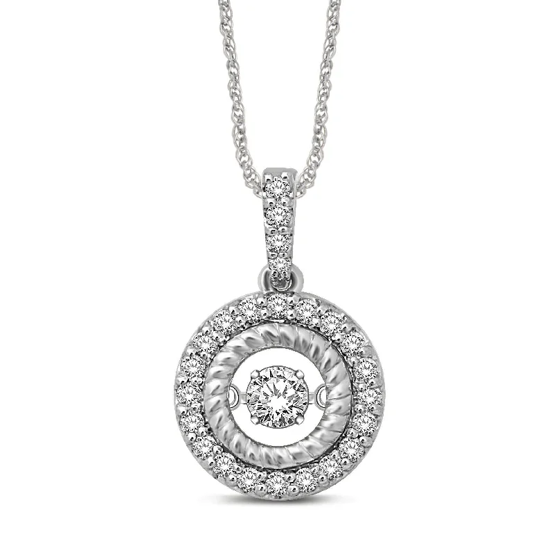 Women’s modern necklace-10K White Gold 2/5 Ctw Diamond Fashion Pendant