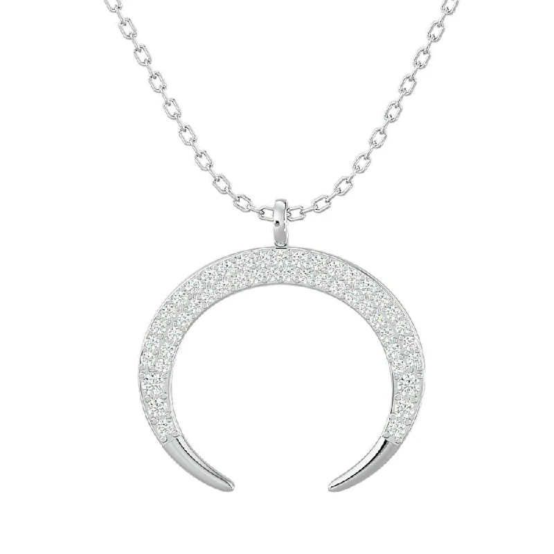 Women’s modern necklace-10KT WHITE GOLD 1/4CT TW DIAMOND PENDANT